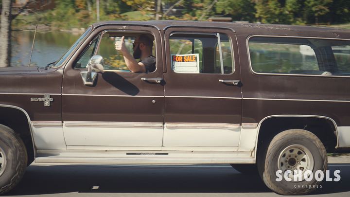 Brown/white two-tone Suburban